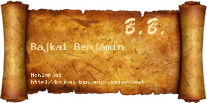 Bajkai Benjámin névjegykártya