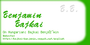 benjamin bajkai business card